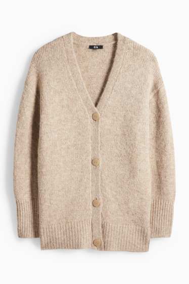 Femei - Cardigan tricotat - bej