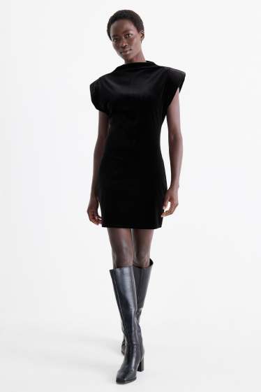 Femei - Rochie bodycon din catifea - negru
