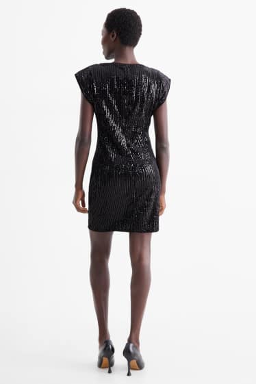 Femei - Rochie bodycon cu paiete - negru