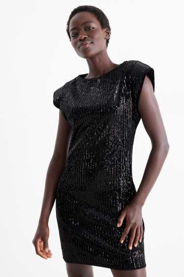 Femei - Rochie bodycon cu paiete - negru