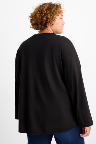 Femei - Tricou cu mânecă lungă - negru