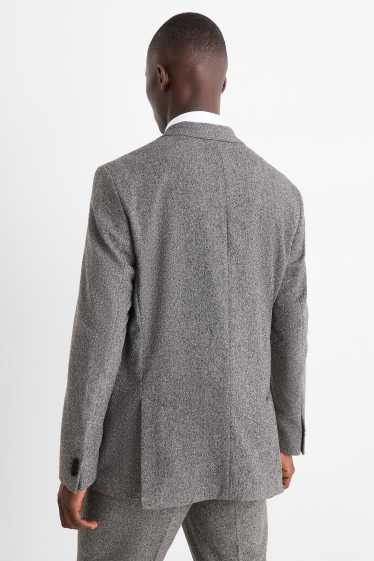 Bărbați - Sacou modular - regular fit - stretch - structurat - gri melanj