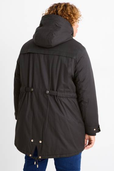 Femei - Parka cu glugă - iarnă - negru