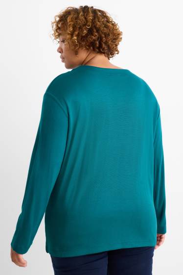 Femei - Tricou cu mânecă lungă - relaxed fit - verde
