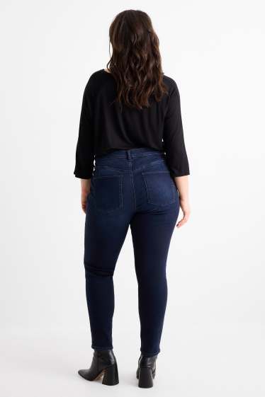 Femei - Skinny jeans - talie medie - jeans modelatori - LYCRA® - denim-albastru închis