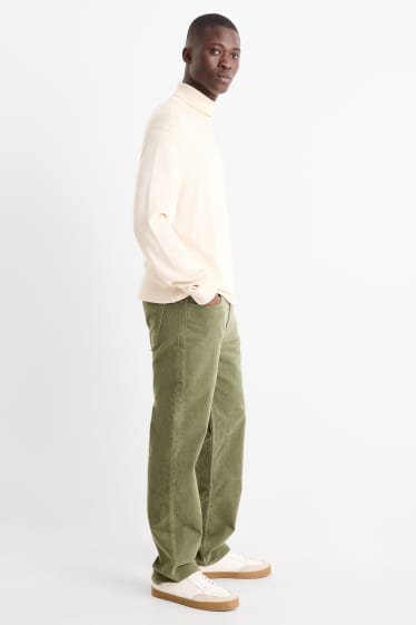 Men - Corduroy trousers - regular fit - green