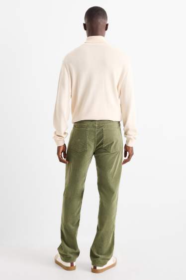 Men - Corduroy trousers - regular fit - green