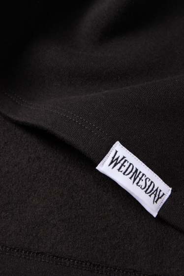 Copii - Fete - Wednesday - rochie din molton - aspect lucios - negru