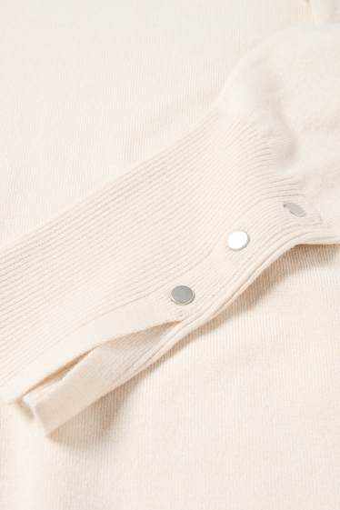 Dámské - Svetr z jemného úpletu - krémové barvy