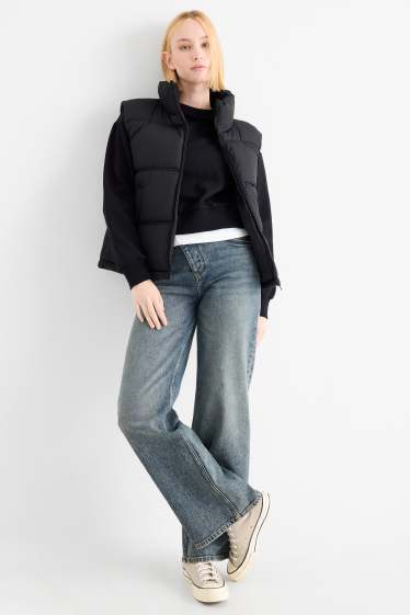 Femei - Wide leg jeans - talie medie - denim-albastru deschis