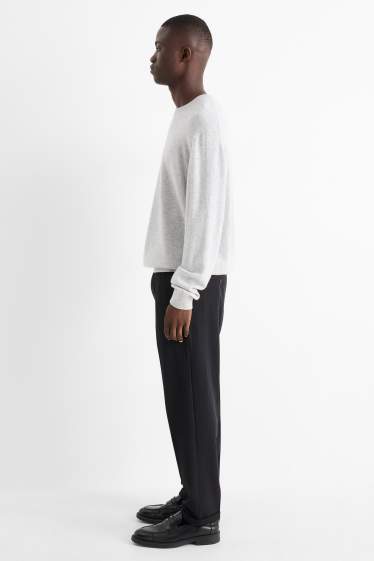 Bărbați - Chino - tapered fit - dungi fine - negru