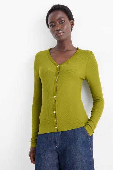 Femei - Cardigan tricotat - verde