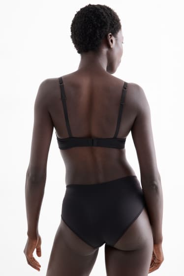 Femei - Sutien cu armătură - DEMI - vătuit - bordo / negru