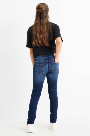 Copii - Fete - Skinny jeans - jeans termoizolanți - denim-albastru închis