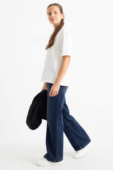 Copii - Fete - Wide leg jeans - denim-albastru închis