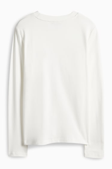 Femei - Tricou cu mânecă lungă - regular fit - alb