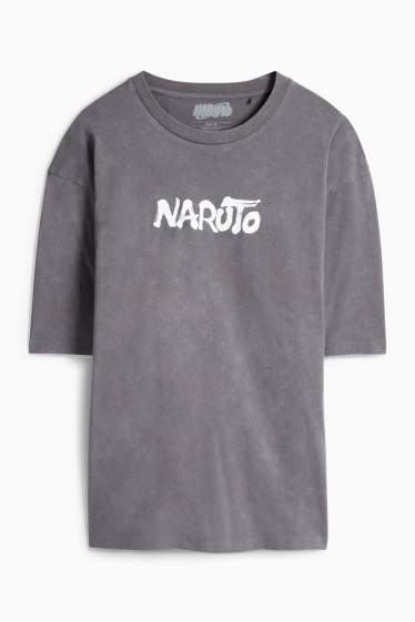 Bărbați - Tricou - supradimensionat - Naruto - gri închis