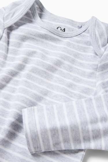 Unisex - Body bebeluși - cu dungi - gri deschis