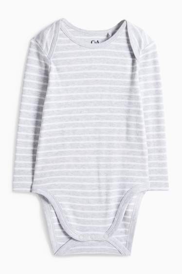 Unisex - Body bebeluși - cu dungi - gri deschis