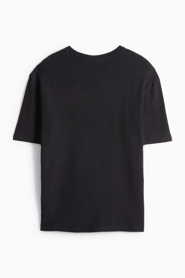 Bărbați - Tricou - relaxed fit - reiat - negru