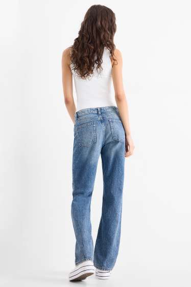 Femei - Straight jeans - talie joasă - denim-albastru