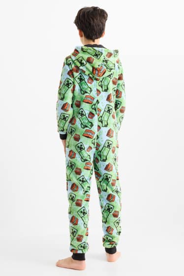 Copii - Băieți - Minecraft - salopetă de fleece - verde deschis