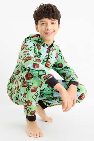 Copii - Băieți - Minecraft - salopetă de fleece - verde deschis