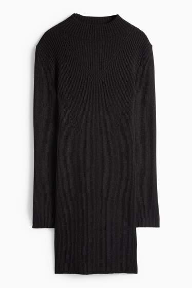 Femei - Rochie bodycon - reiată - negru