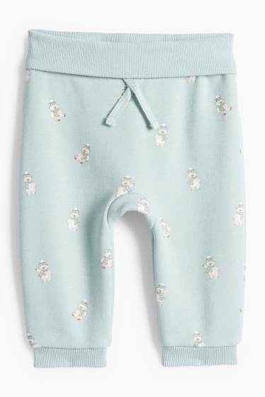 Unisex - Urs polar - pantaloni de trening bebeluși - căptușiți cu pluș - turcoaz deschis