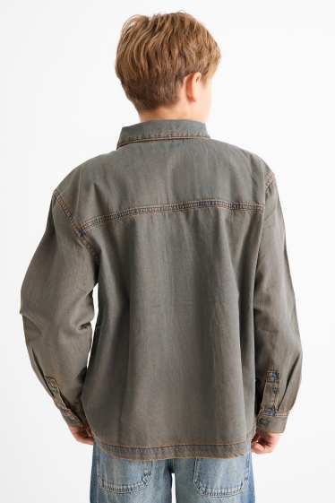 Copii - Băieți - Cămașă din denim - denim-gri