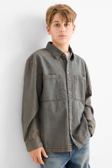 Copii - Băieți - Cămașă din denim - denim-gri
