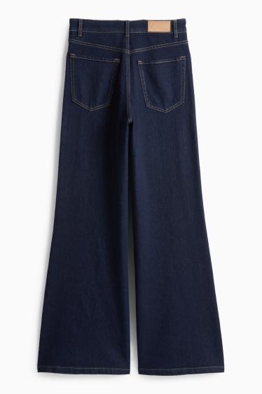 Femei - Flared jeans - talie înaltă - denim-albastru închis