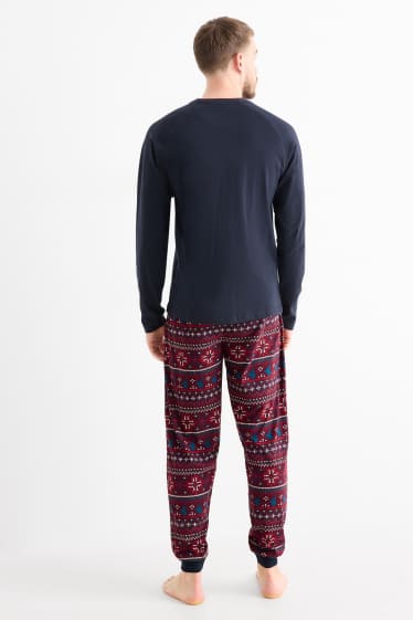 Bărbați - Pijama cu motive de Crăciun - cerb - vișiniu