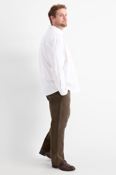 Heren - Broek met riem - regular fit - donkergroen