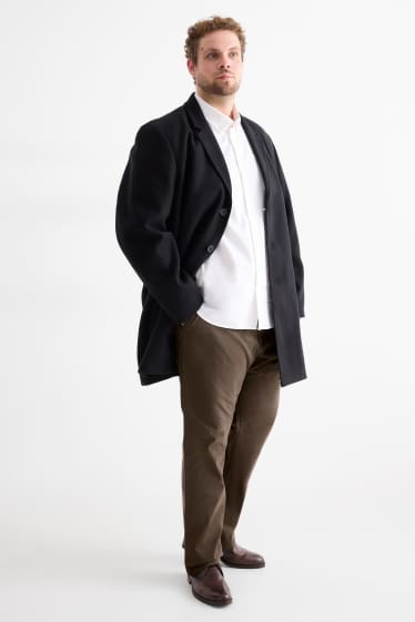 Heren - Broek met riem - regular fit - donkergroen