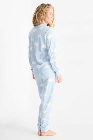 Femei - Pijama de fleece - albastru deschis