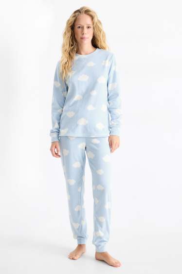 Femei - Pijama de fleece - albastru deschis