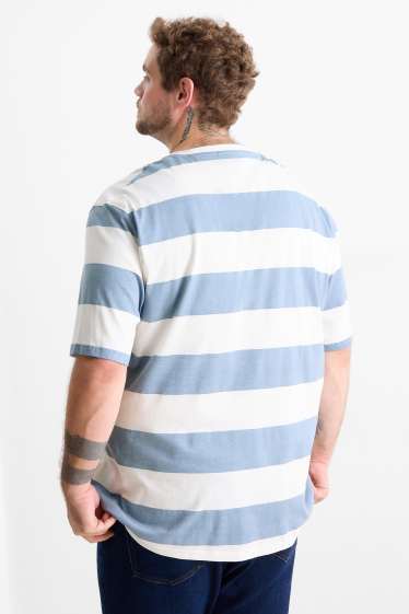 Bărbați - Tricou - relaxed fit - cu dungi - alb / albastru deschis
