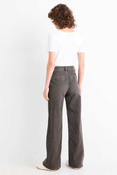 Femei - Wide leg jeans - talie înaltă - LYCRA® - denim-gri închis