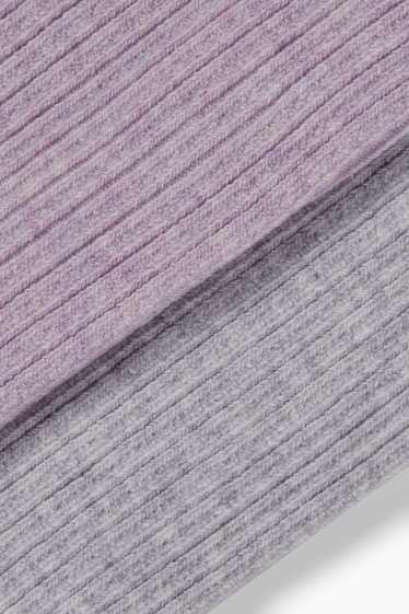 Copii - Fete - Multipack 2 perechi - dresuri - reiate - violet deschis