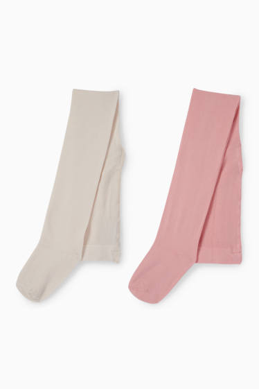 Copii - Fete - Multipack 2 perechi - dresuri - alb-crem