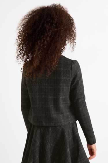 Copii - Fete - Blazer din bouclé - în carouri - negru