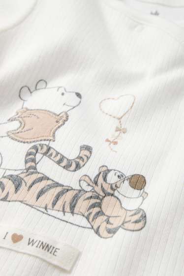 Unisex - Winnie de Pluș - pijama salopetă bebeluși - reiată - alb