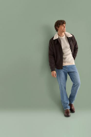 Hommes - Pull - à motif - beige