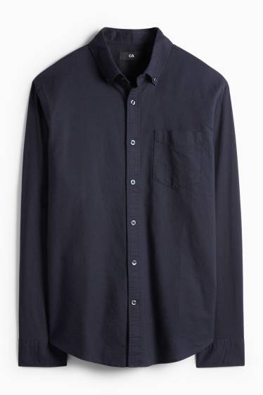 Pánské - Košile - regular fit - button-down - tmavomodrá