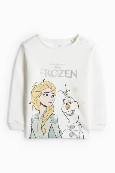 Bebeluși - fete - Frozen - pijama bebeluși - 2 piese - alb / turcoaz