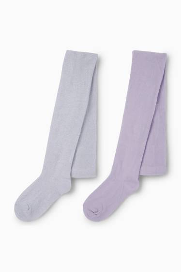 Copii - Fete - Multipack 2 perechi - dresuri - violet deschis