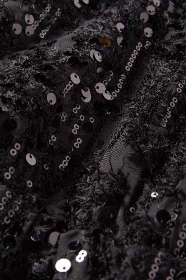Femei - Bluză din șifon cu paiete - negru