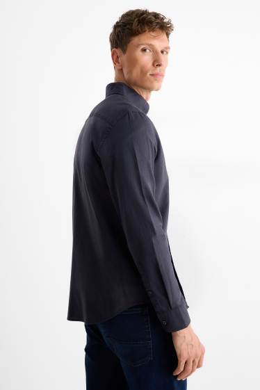 Pánské - Košile - regular fit - button-down - tmavomodrá