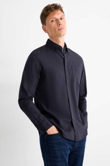 Pánské - Košile - regular fit - button-down - tmavomodrá